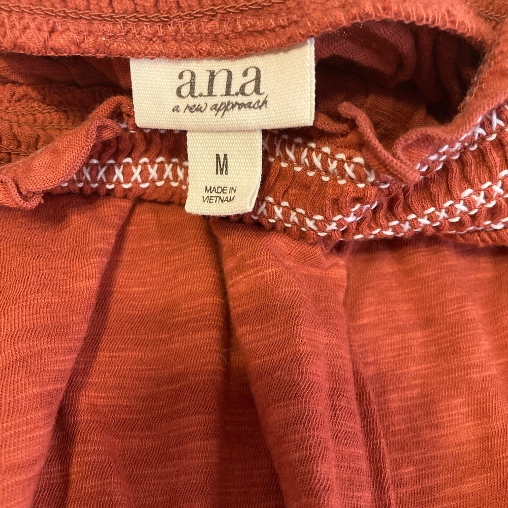 a.n.a Rust Blouse with Embroidered Accents - Picture 3 of 4